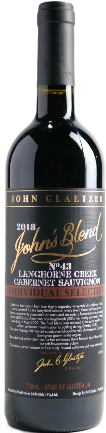 John Glaetzer John's Blend Cabernet Sauvignon 2020